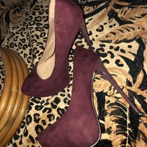 Burgundy high heels